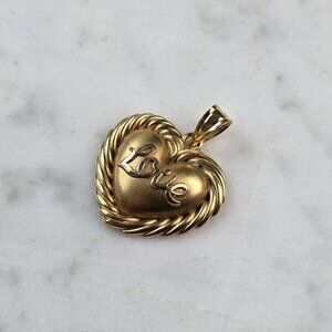 Womens Vintage 14k Gold Michael Anthony Love Heart Pendant 1.8g E6563